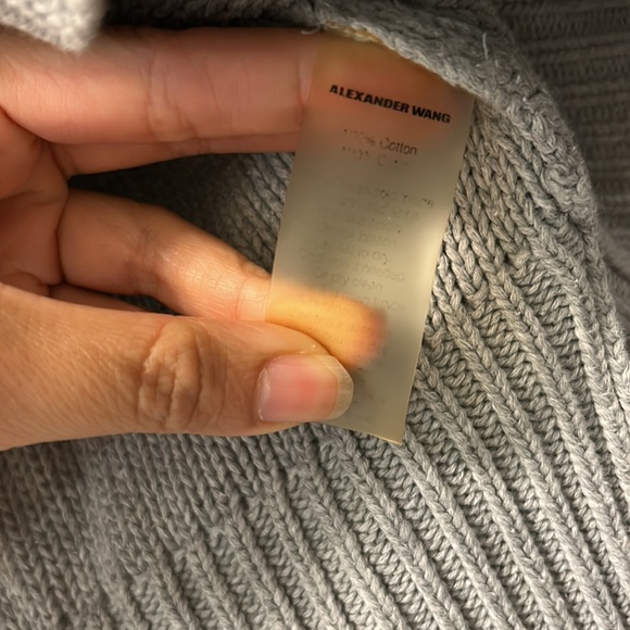 T Alexander Wang Knit Oversized Grey Sweater sz Xs 0/2 - Picture 4 of 6